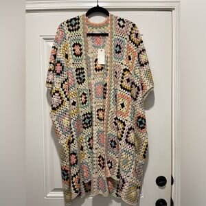 New, By Together brand, Tiled Crochet Pattern Cardigan, One Size